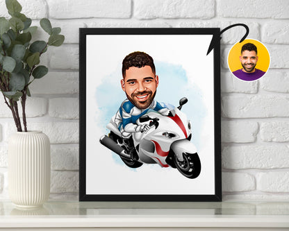 Personalised Motorcycle Caricature