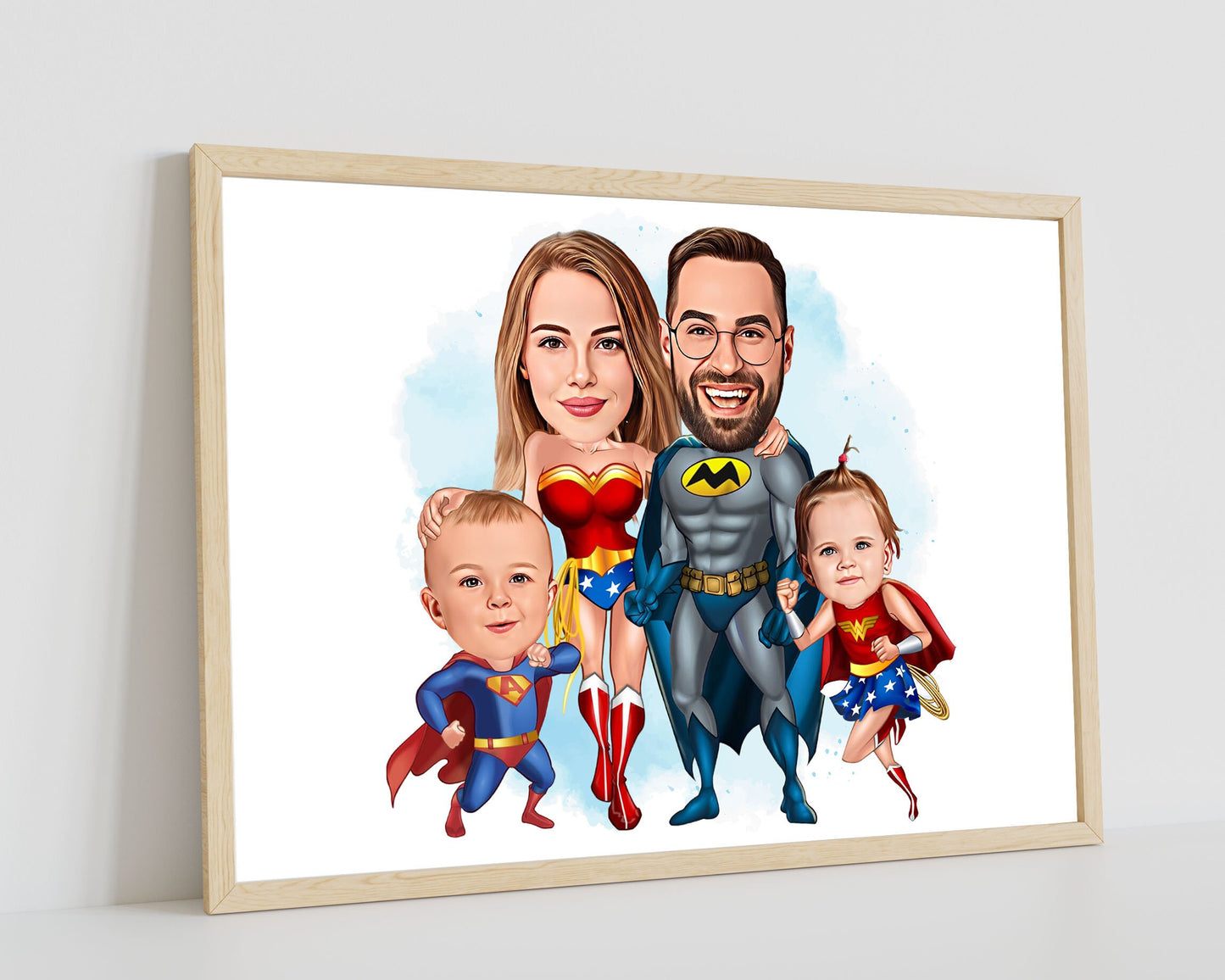 Personalised Super Hero Family Caricature