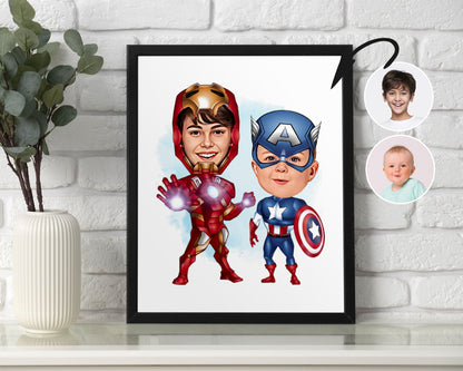 Personalised Super Hero Kids Caricature