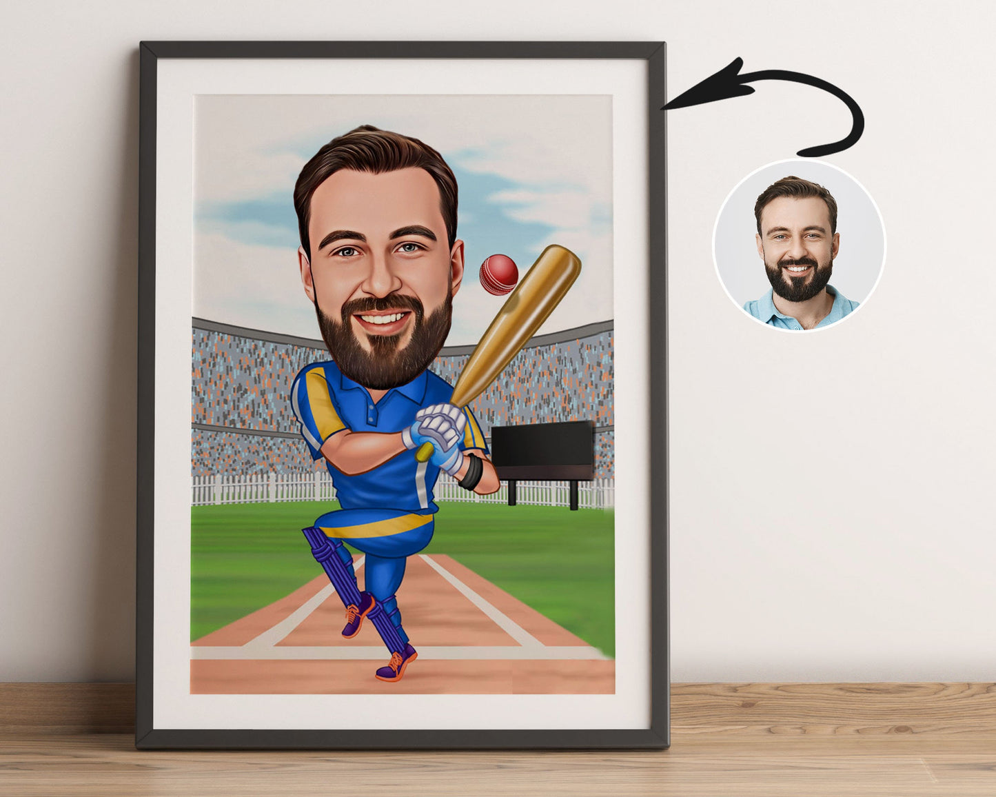 Personalised Baseball Caricature