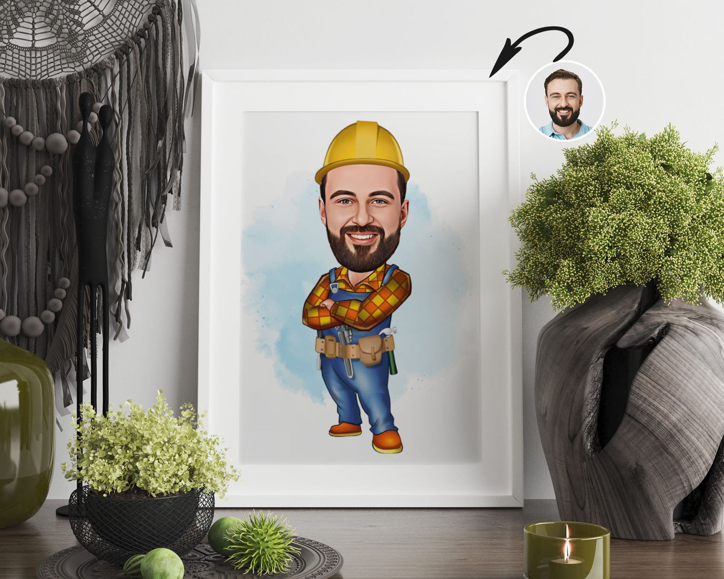 Personalised Carpenter Caricature