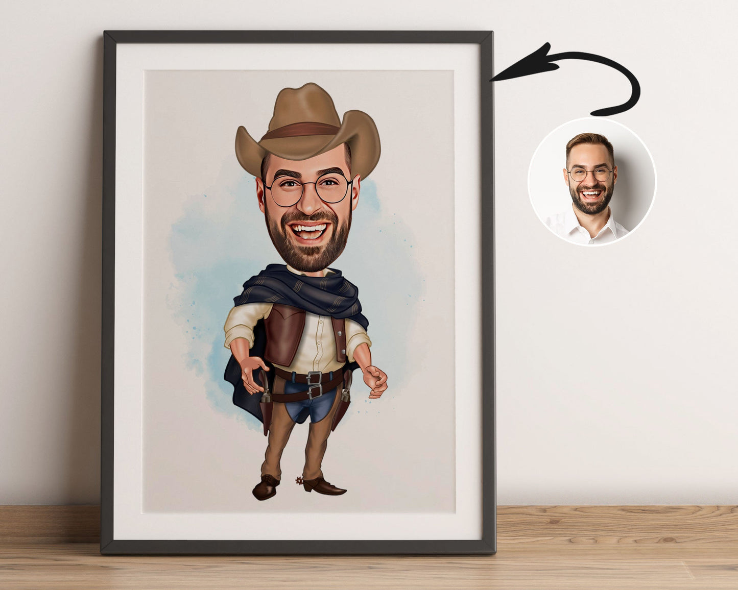Personalised Cowboy Caricature