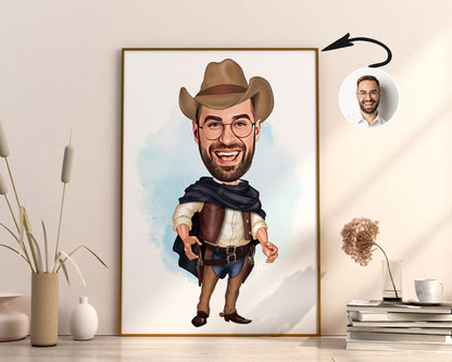 Personalised Cowboy Caricature