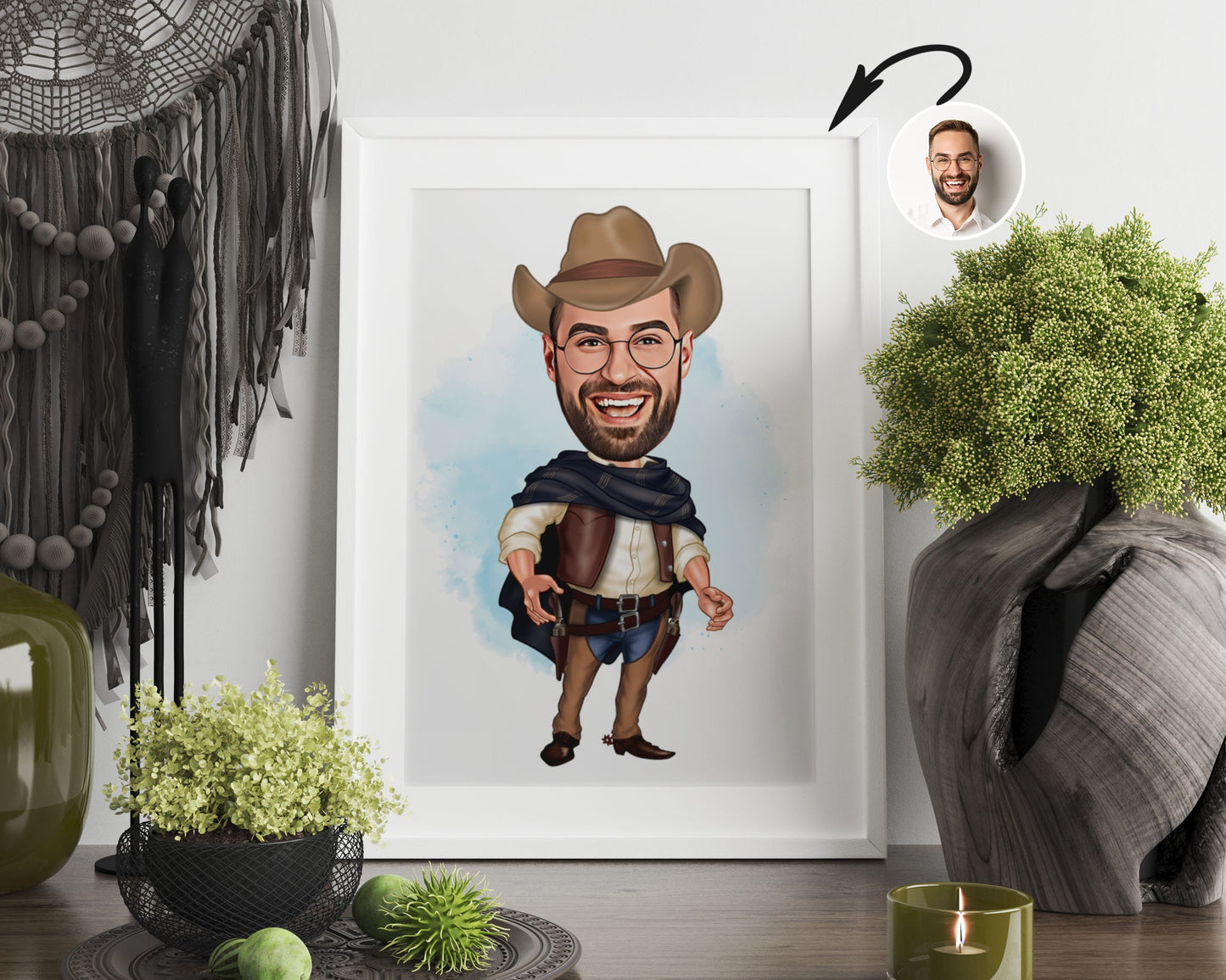 Personalised Cowboy Caricature