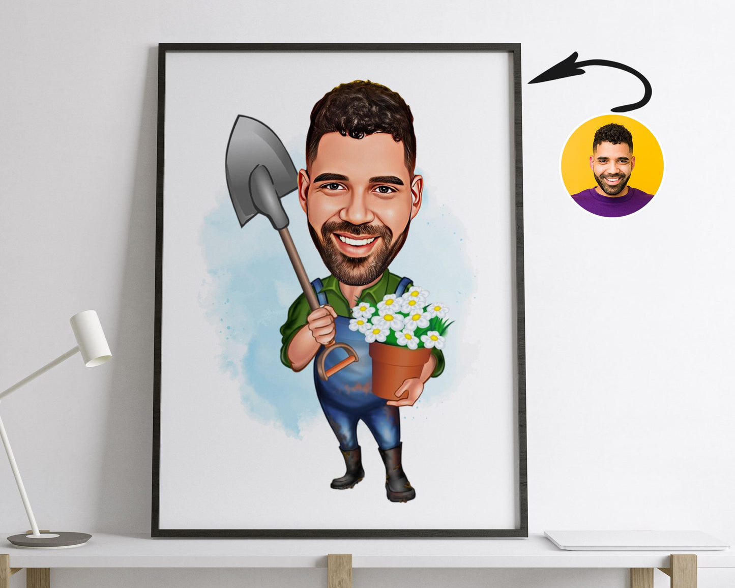 Personalised Gardening Caricature