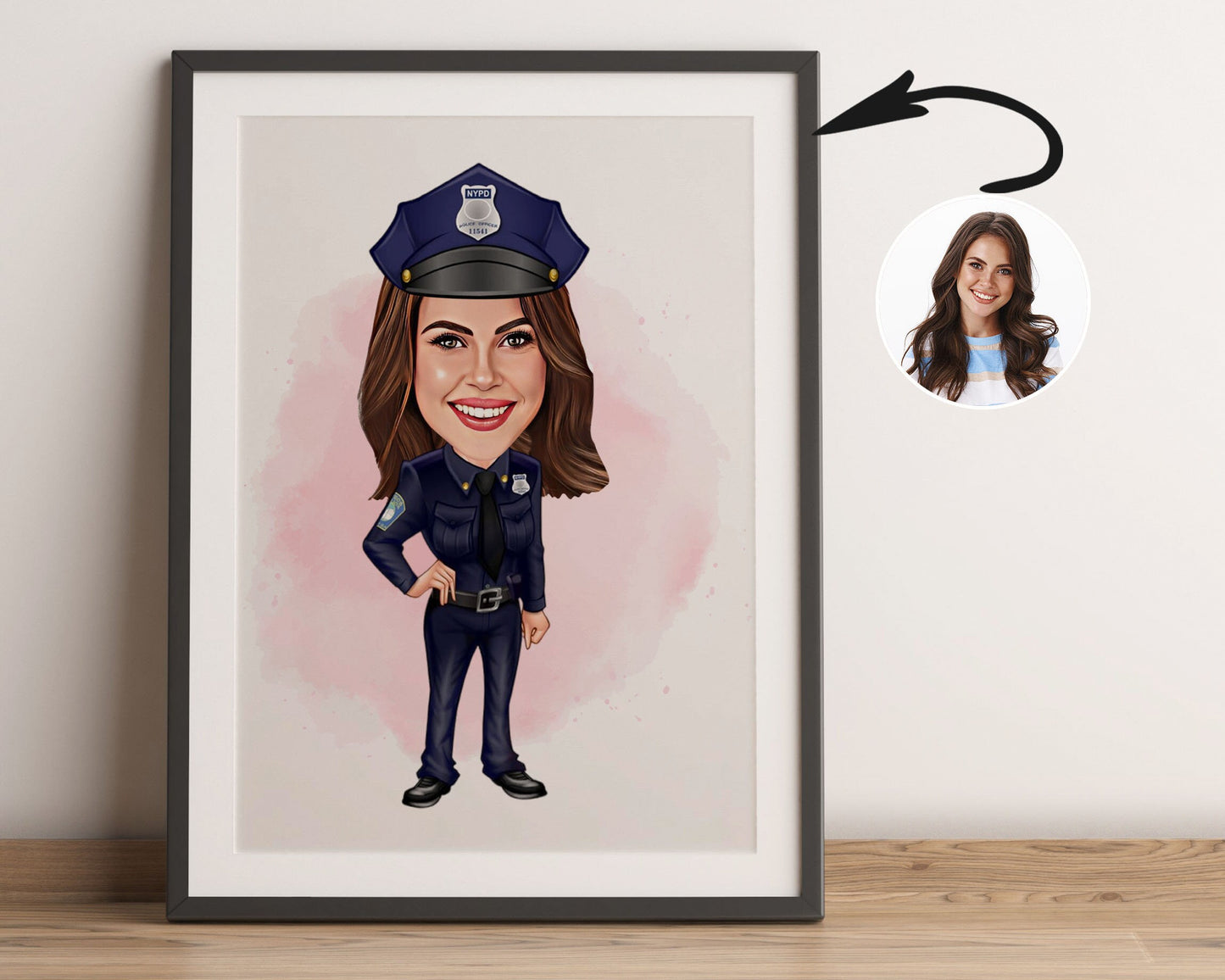 Personalised Police Officer Caricature
