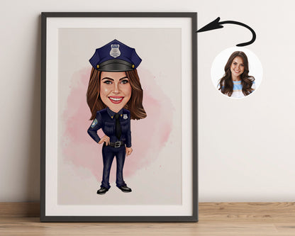 Personalised Police Officer Caricature