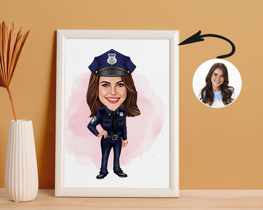 Personalised Police Officer Caricature