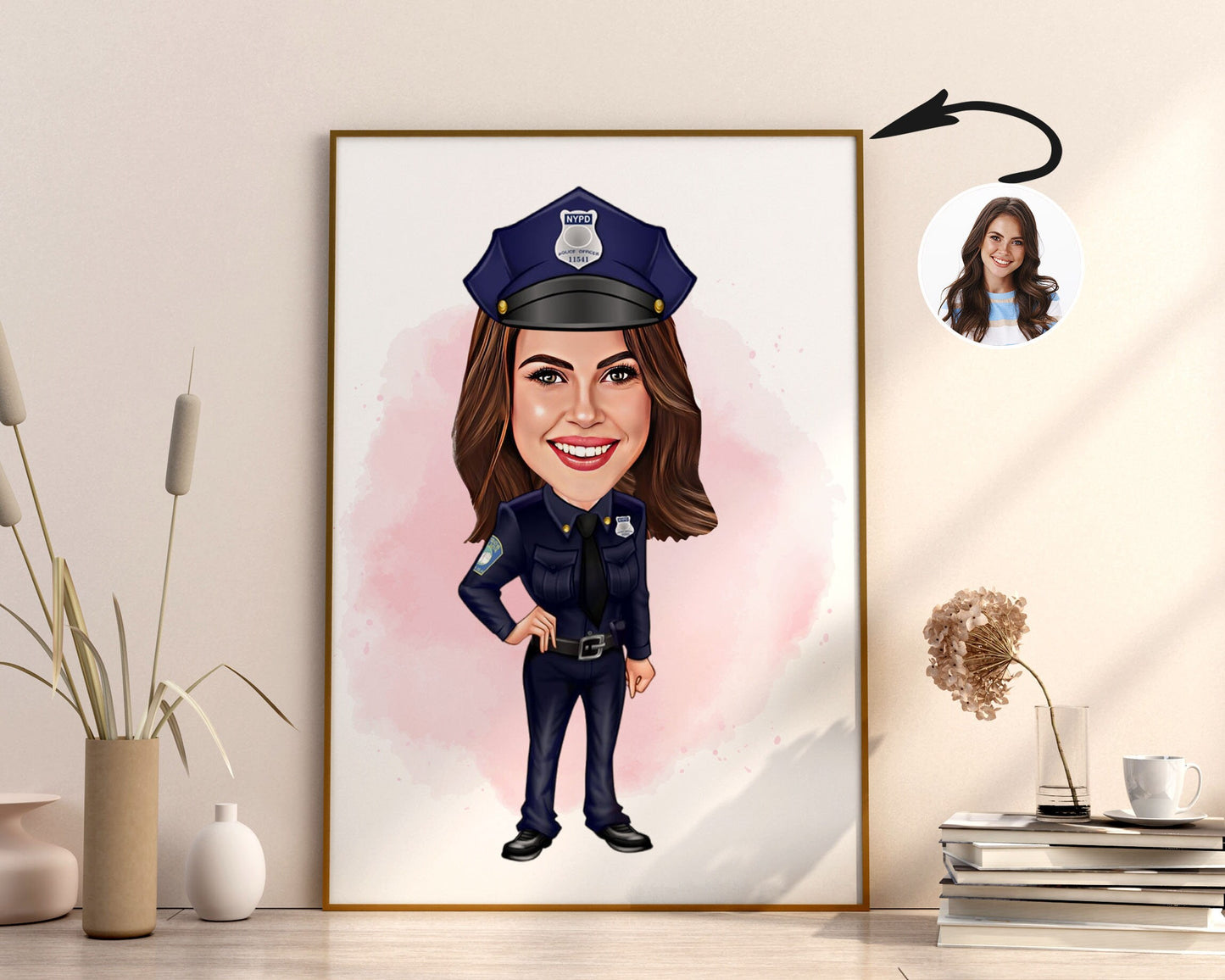 Personalised Police Officer Caricature