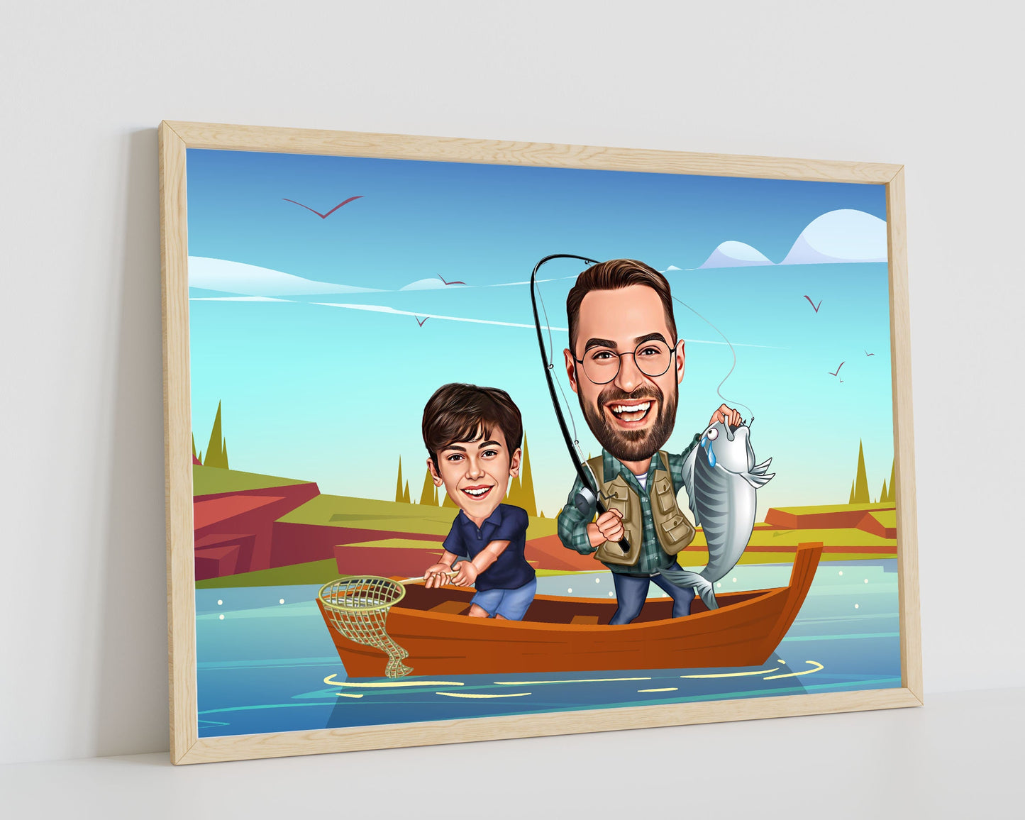 Personalised Fishing Caricature