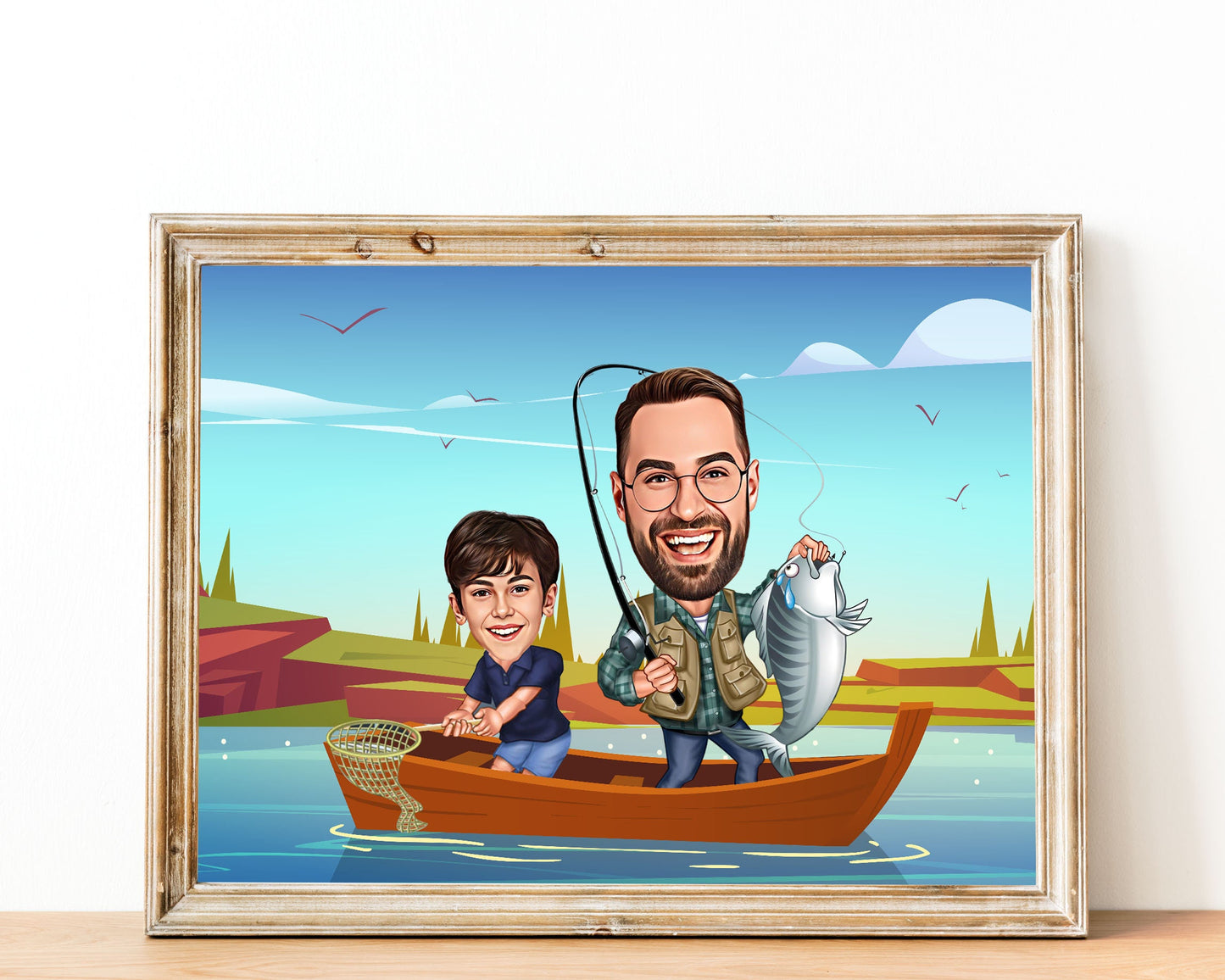 Personalised Fishing Caricature