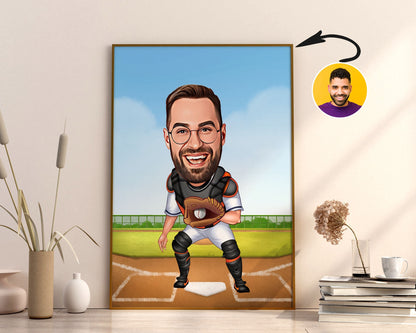 Personalised Baseball Caricature