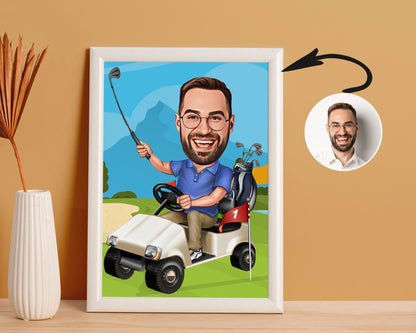 Personalised Golfing Caricature
