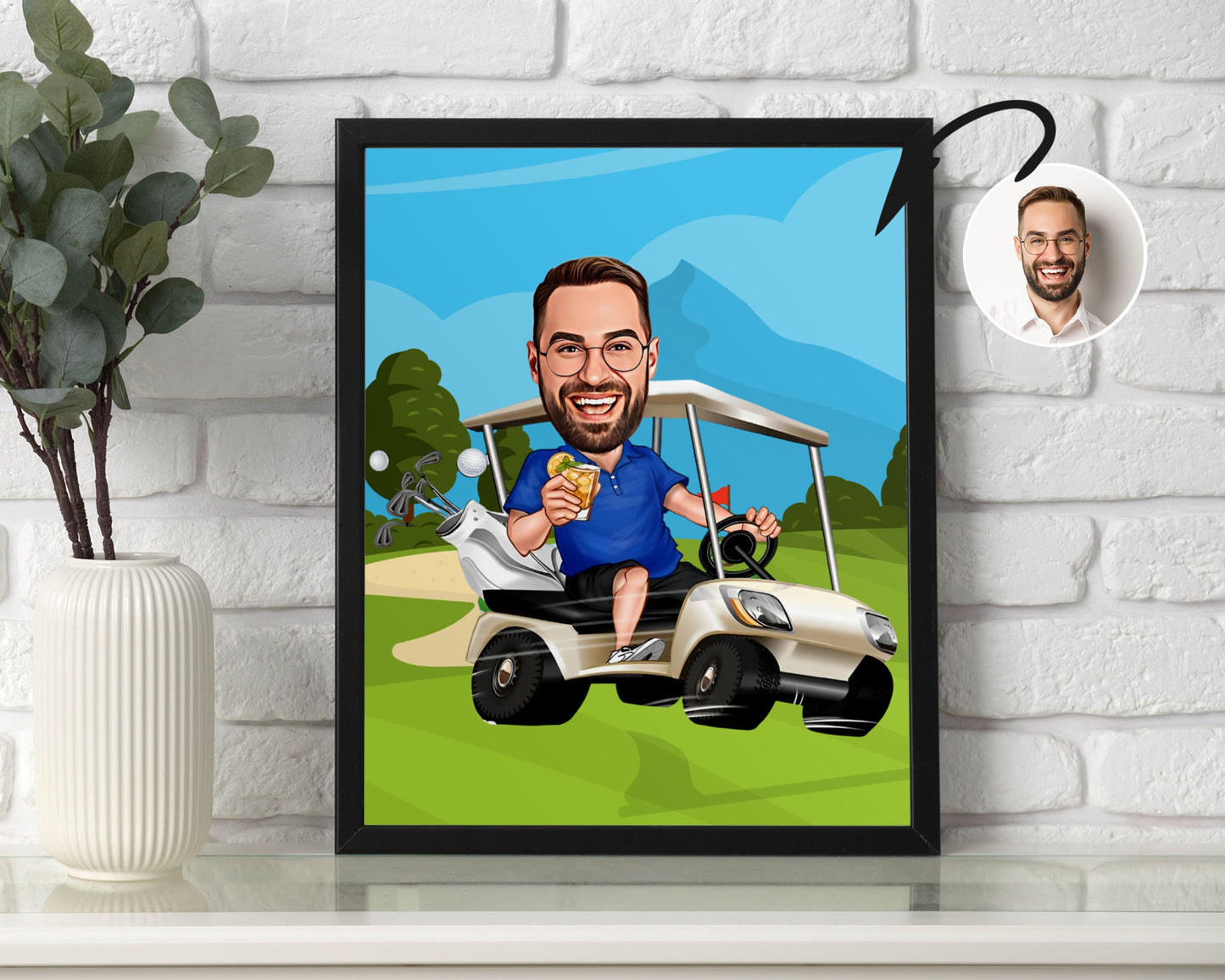 Personalised Golfing Caricature