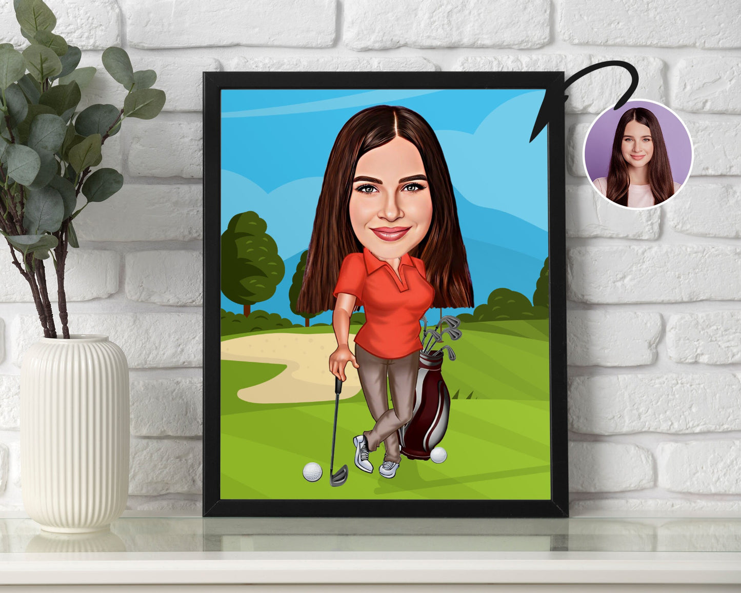 Personalised Golfing Caricature