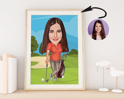 Personalised Golfing Caricature