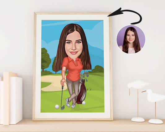 Personalised Golfing Caricature