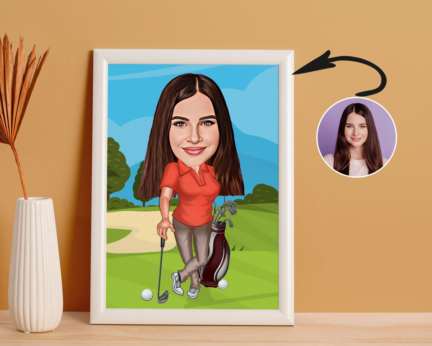 Personalised Golfing Caricature