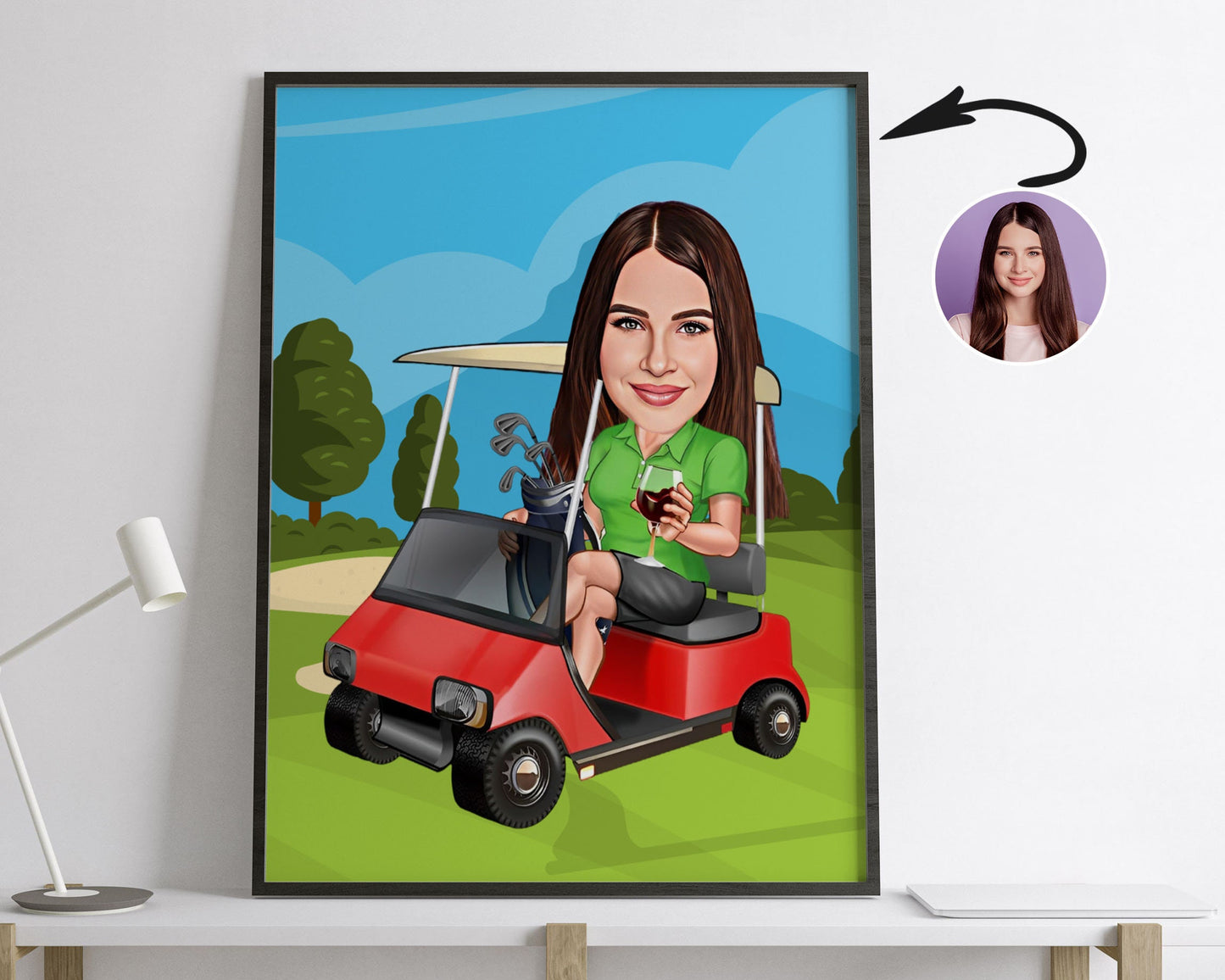 Personalised Golfing Caricature