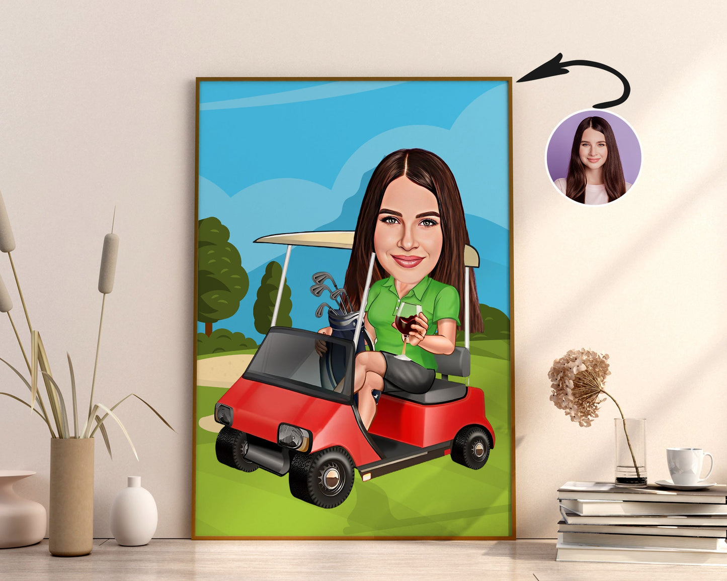 Personalised Golfing Caricature