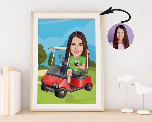 Personalised Golfing Caricature
