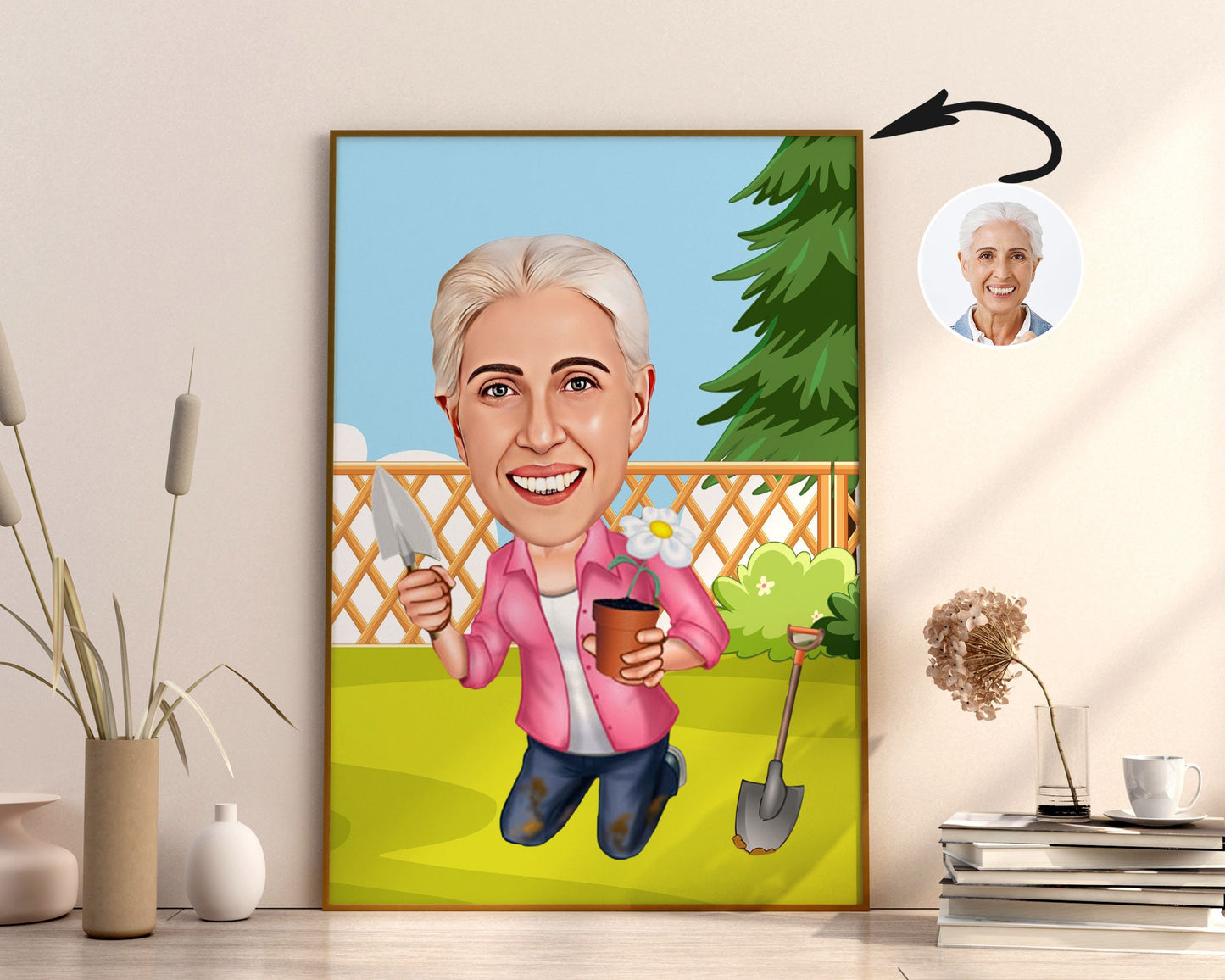 Personalised Gardening Caricature