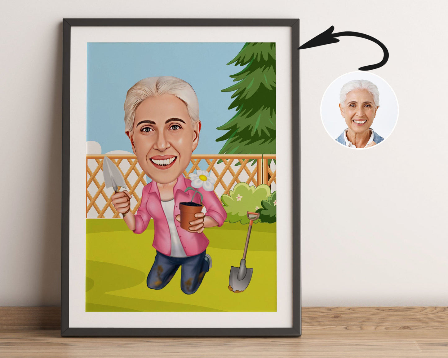 Personalised Gardening Caricature