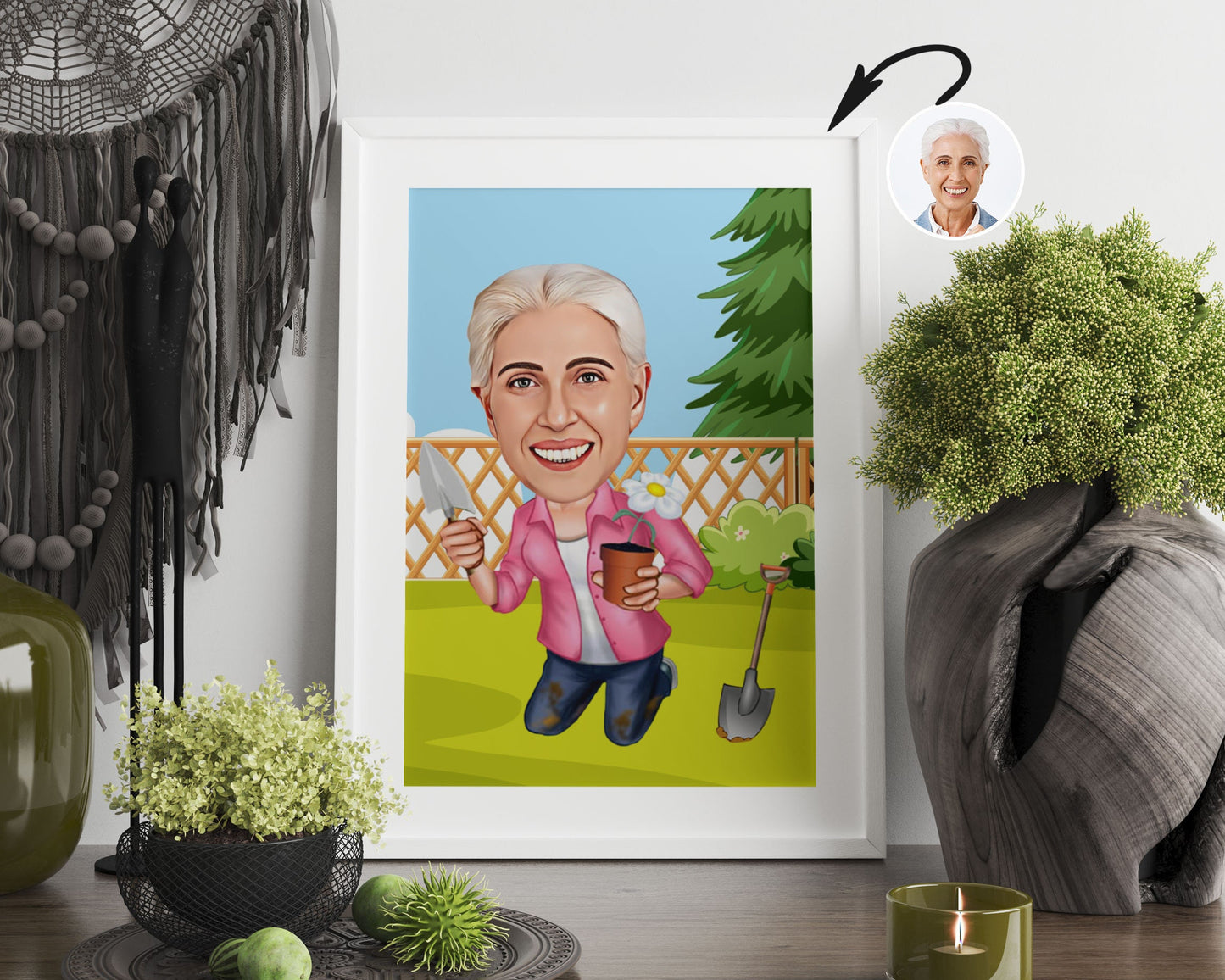 Personalised Gardening Caricature