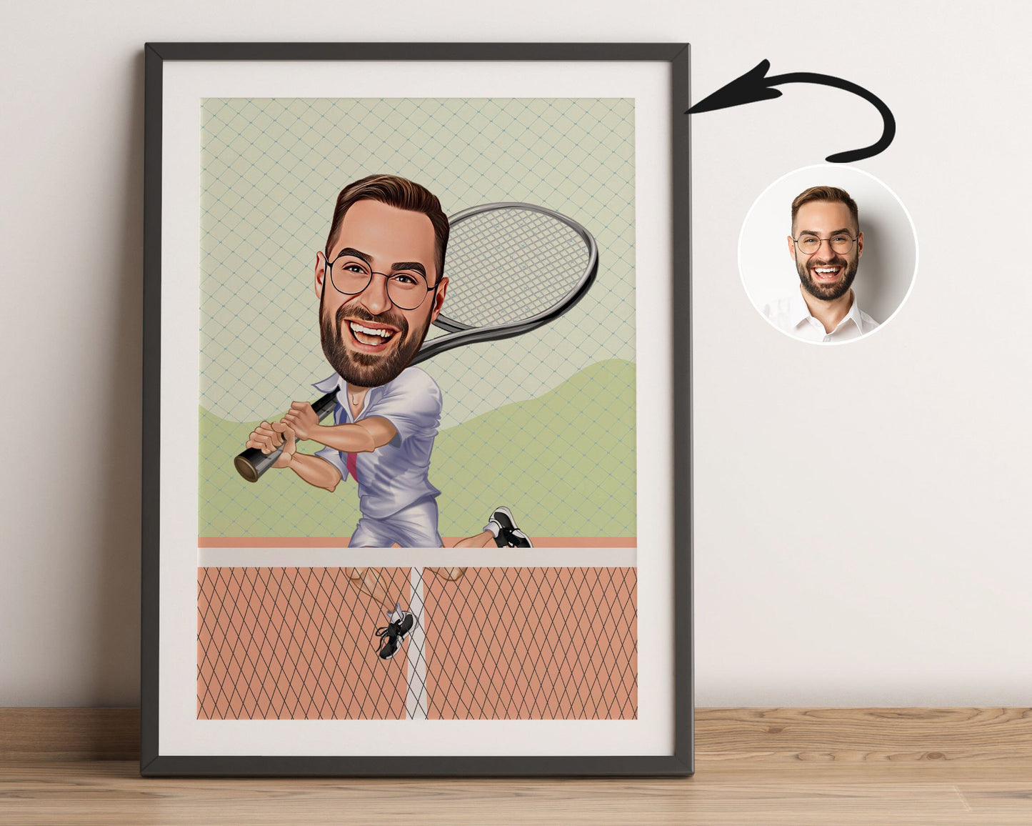 Personalised Tennis Caricature
