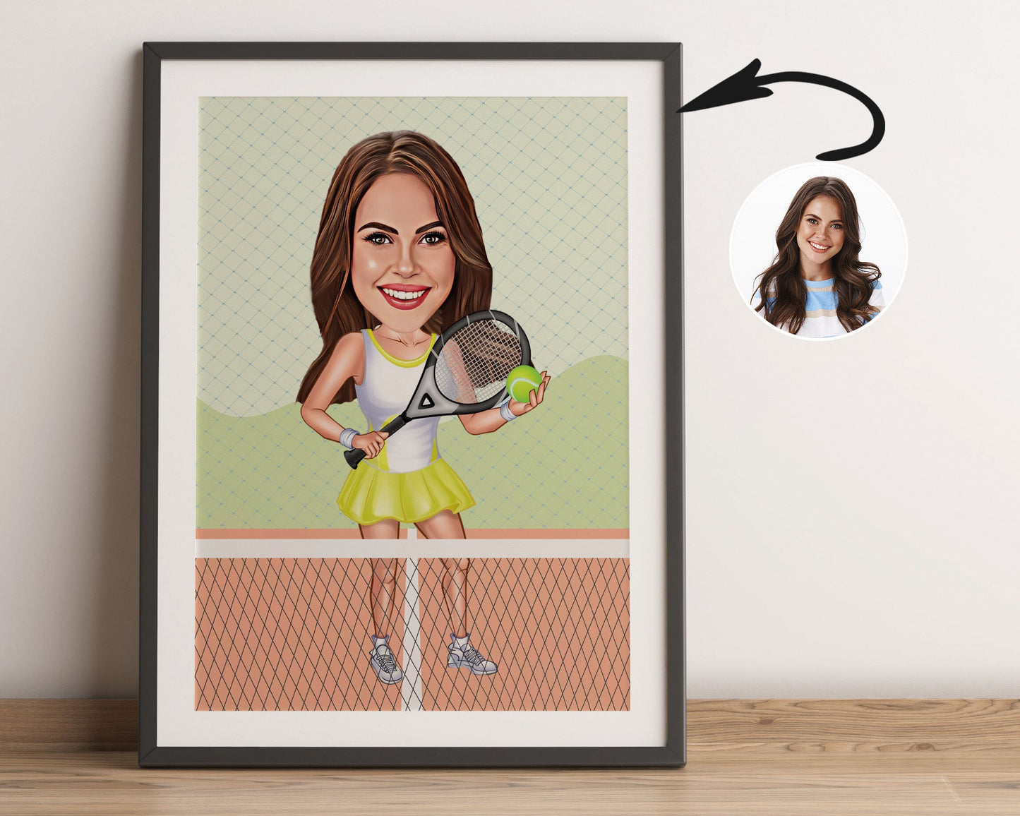Personalised Tennis Caricature