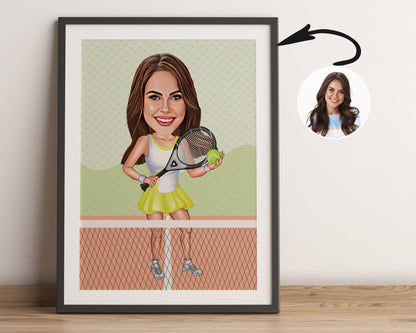 Personalised Tennis Caricature