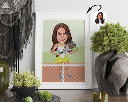 Personalised Tennis Caricature