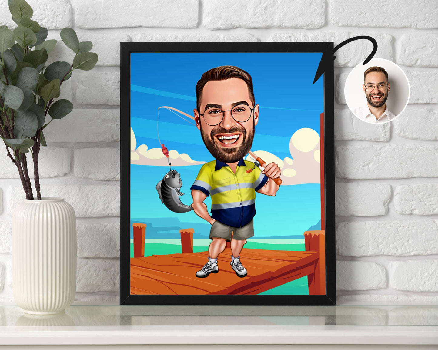 Personalised Fishing Caricature