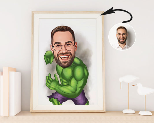 Personalised Hulk Caricature