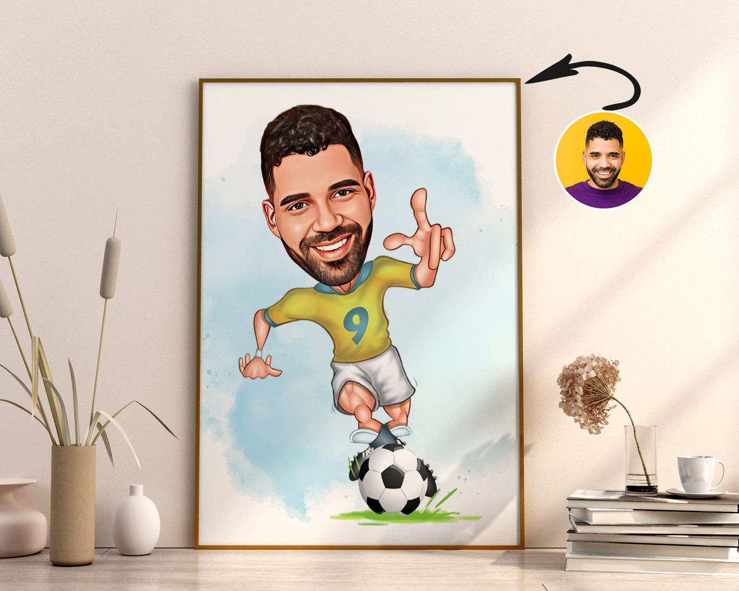 Personalised Soccer Caricature