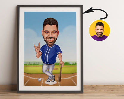 Personalised Baseball Caricature