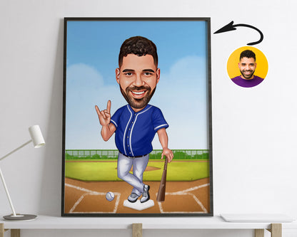 Personalised Baseball Caricature