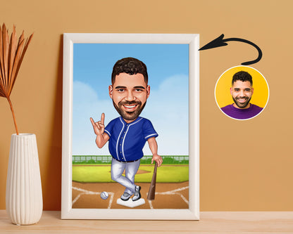 Personalised Baseball Caricature