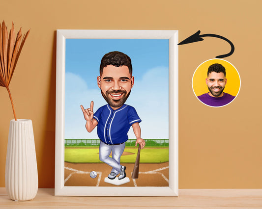 Personalised Baseball Caricature
