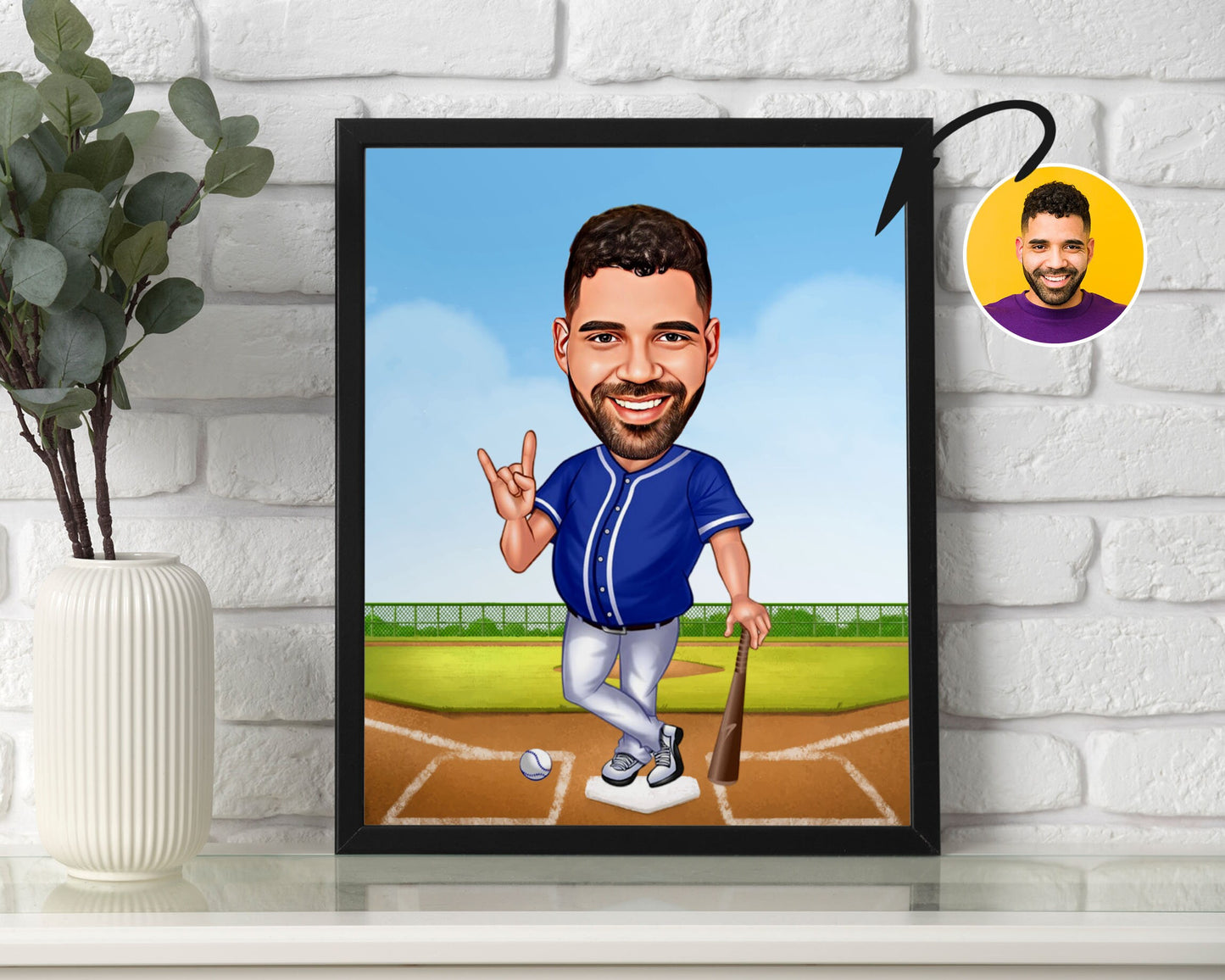 Personalised Baseball Caricature