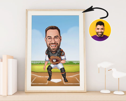 Personalised Baseball Caricature