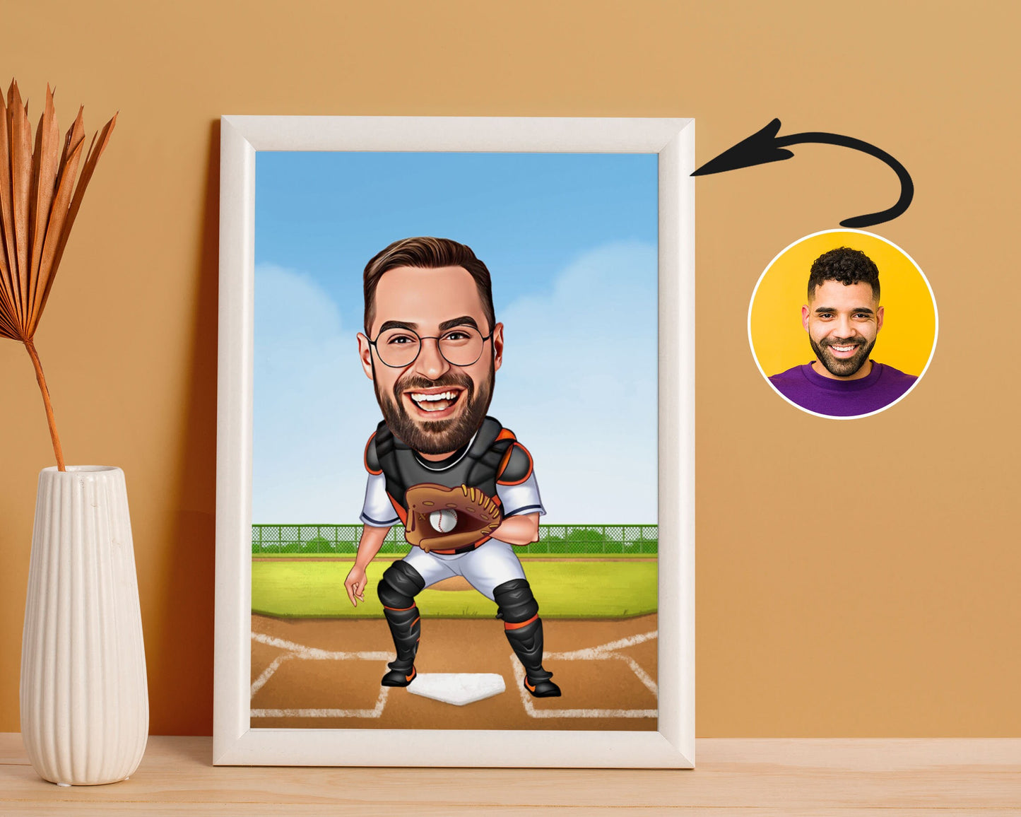 Personalised Baseball Caricature