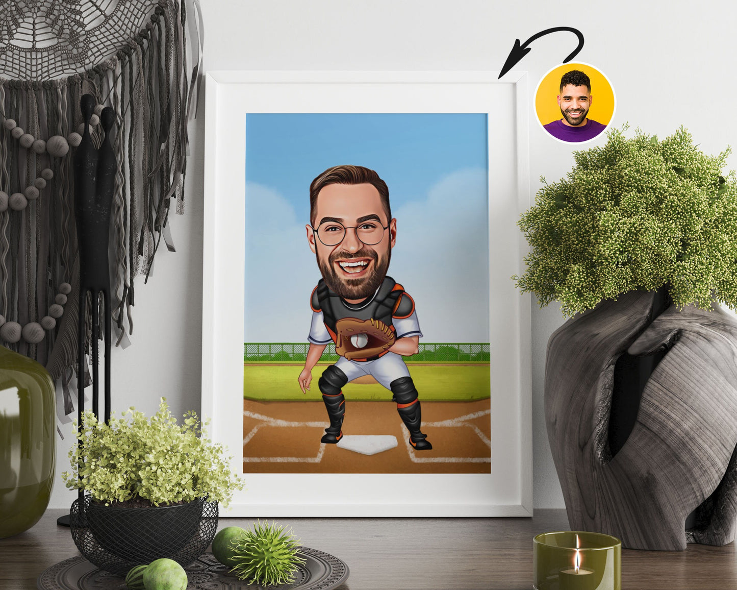 Personalised Baseball Caricature