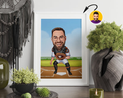Personalised Baseball Caricature