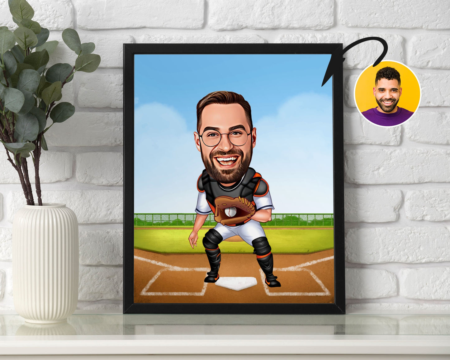 Personalised Baseball Caricature