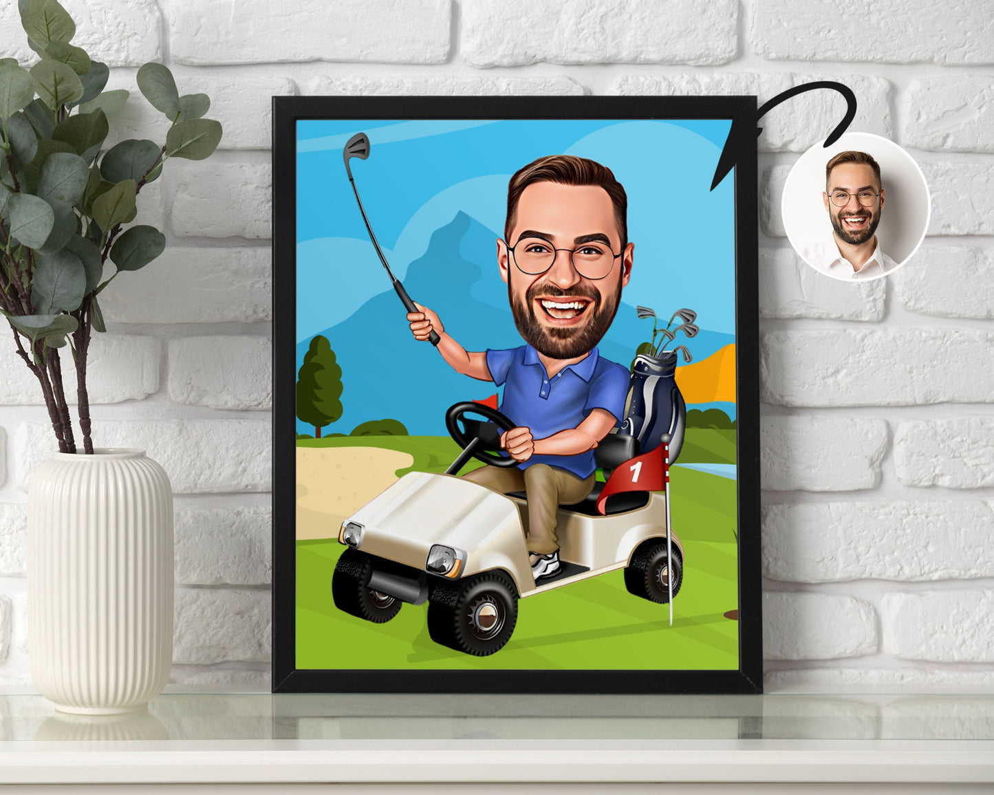 Personalised Golfing Caricature