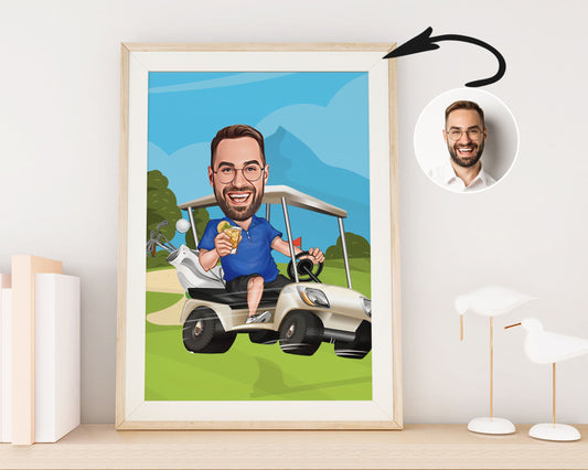 Personalised Golfing Caricature