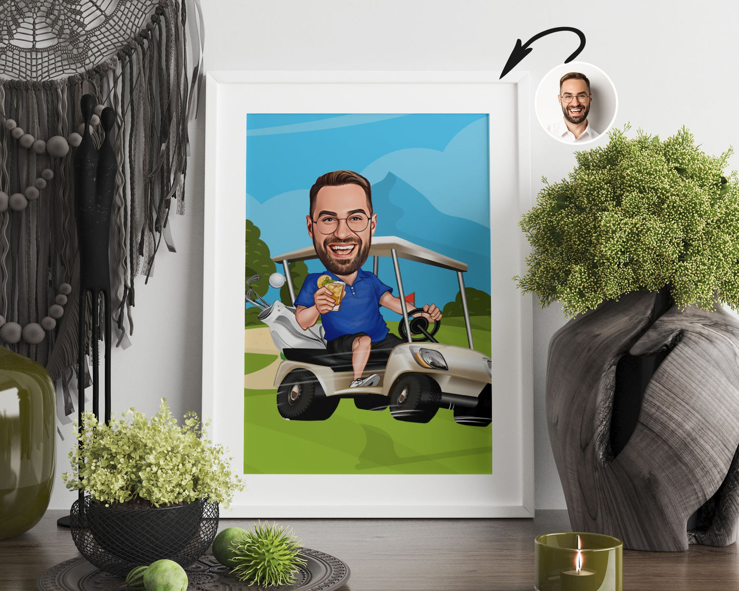 Personalised Golfing Caricature