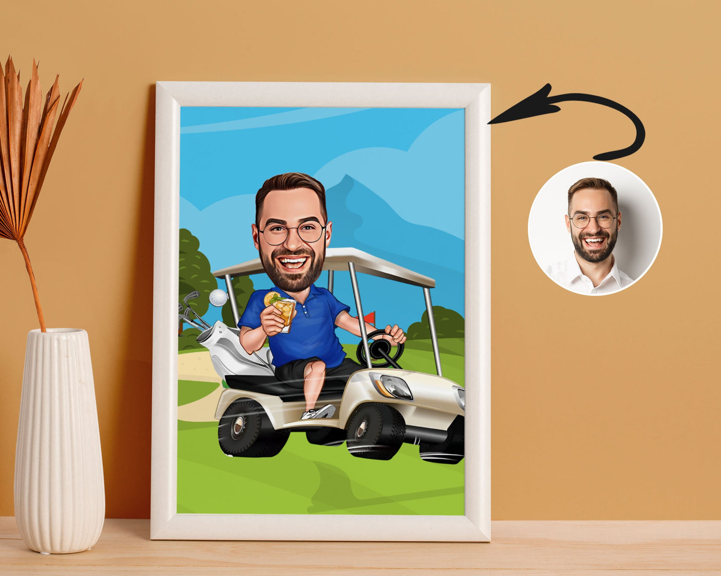 Personalised Golfing Caricature