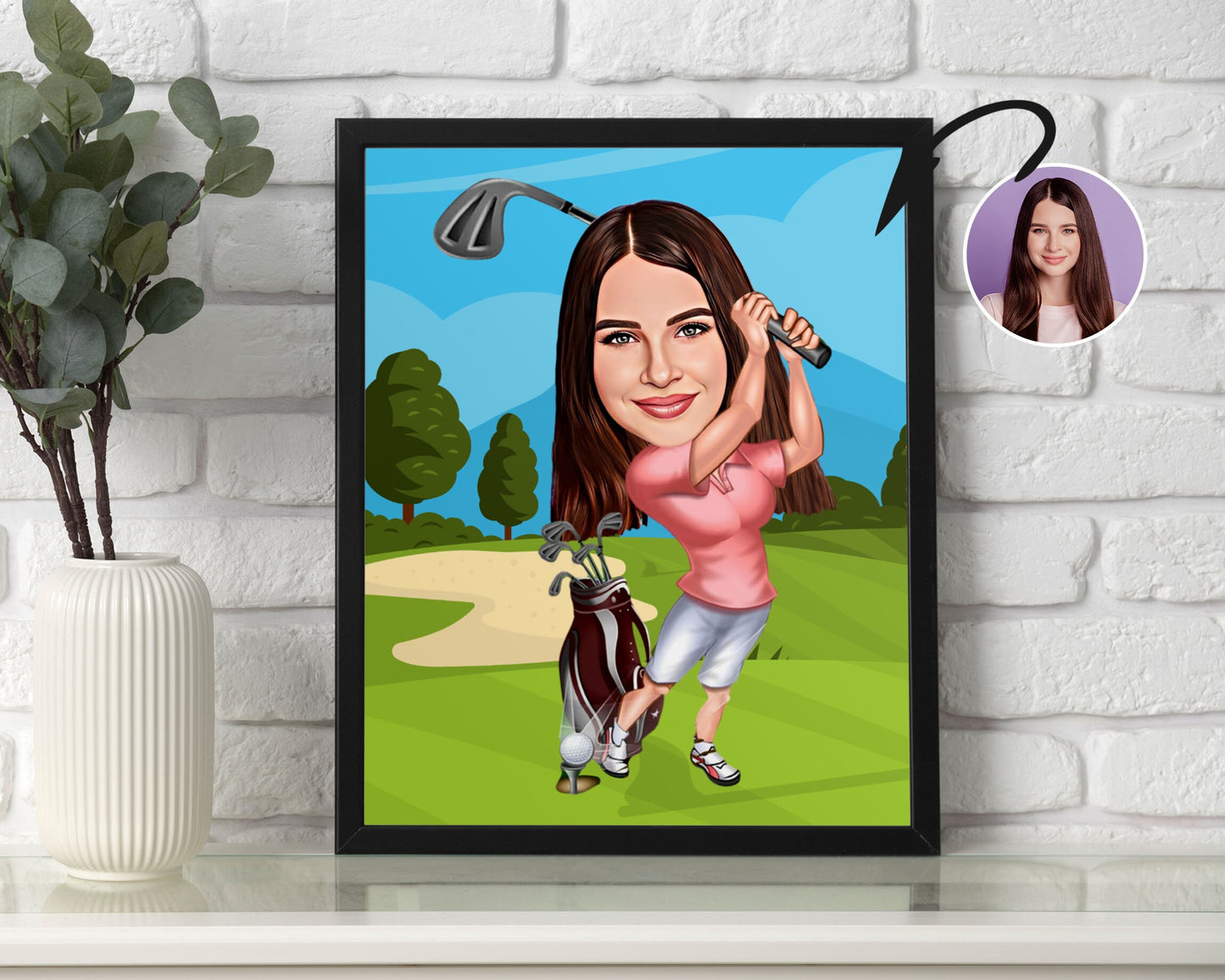 Personalised Golfing Caricature